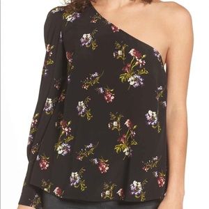 BP.  Black Womens Size XXL One-Shoulder Floral
